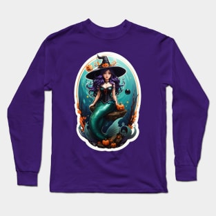 Cute Sage Sea Mermaid Witch Long Sleeve T-Shirt